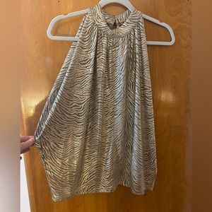 Anthropologie gold halter top size medium
